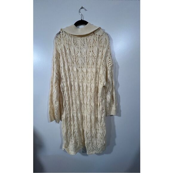 Free People Butter Yellow Elton Mini Dress Crochet Size XL - Picture 4 of 12